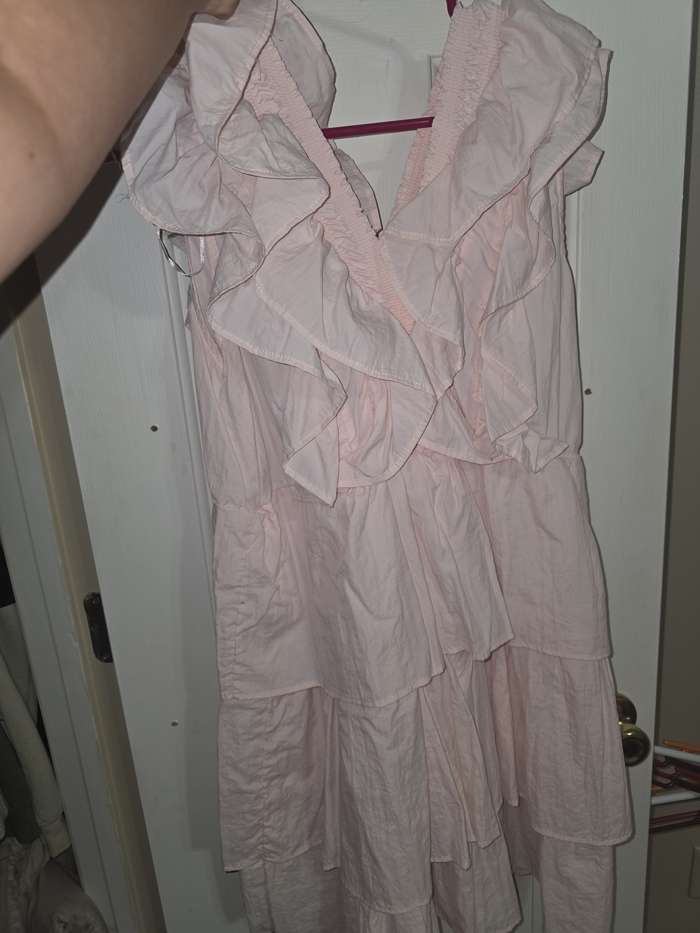 Simply Southern Light Pink Ruffled Midi Dress